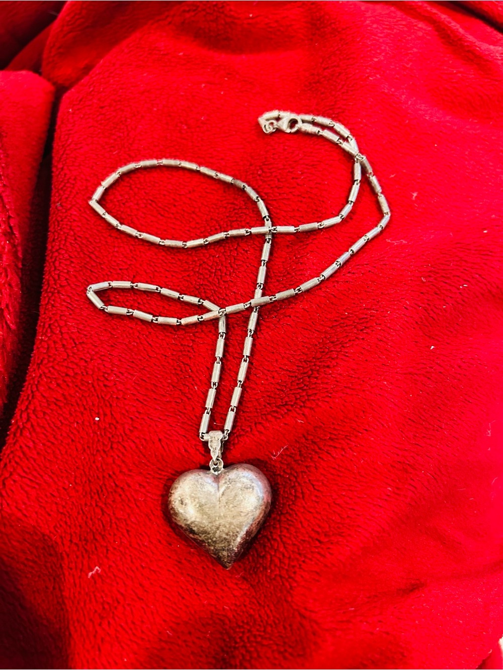 Silver-Tone Heart Pendant Necklace - Women's Jewelry